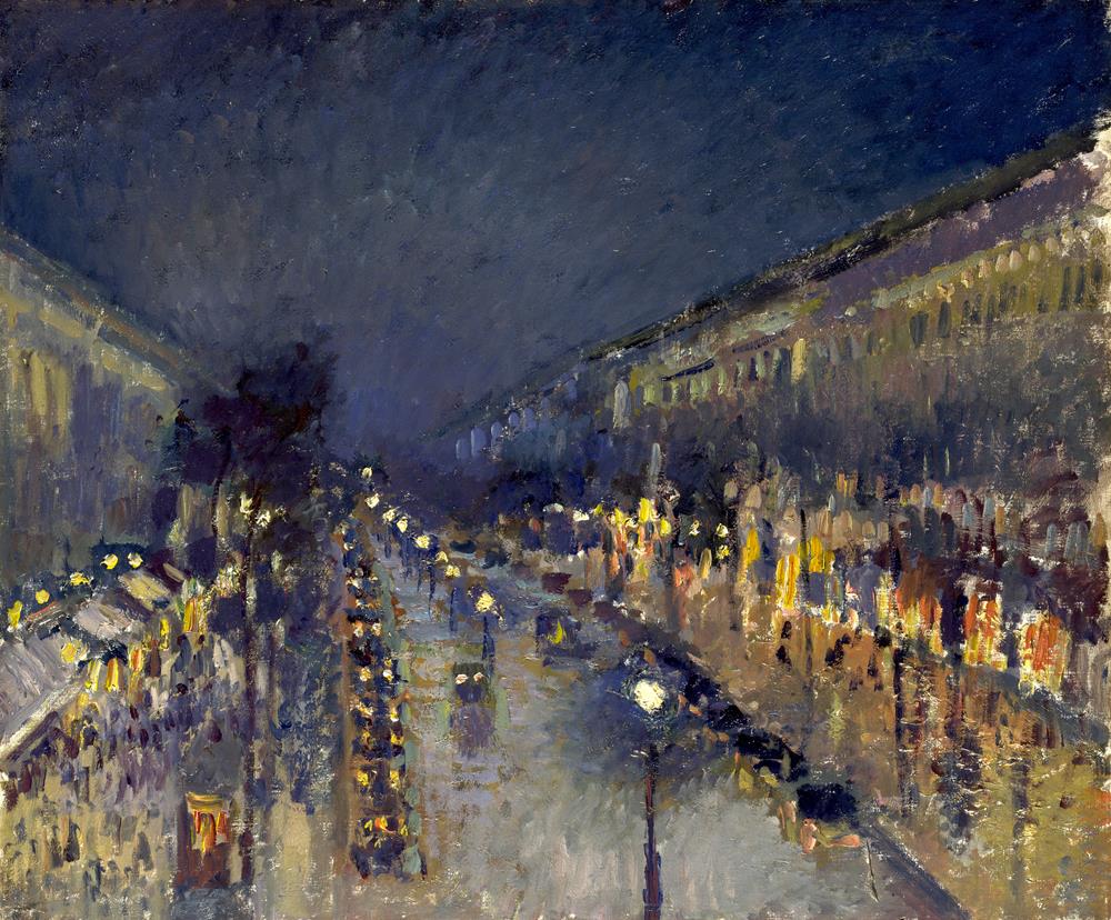 Бульвар Монмартр ночью