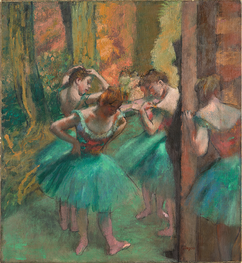 Танцовщицы в розовом и зеленом