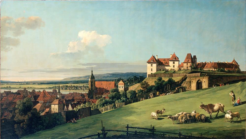 Вид на Пирну из замка Зонненштайн