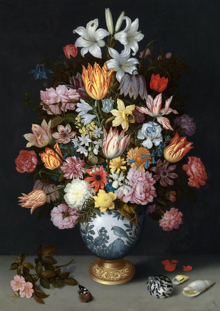 Натюрморт с цветами в китайской вазе