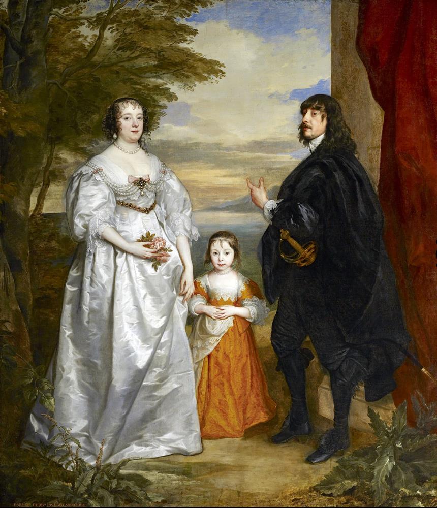 Джеймс, седьмой граф Дерби, с женой и ребенком