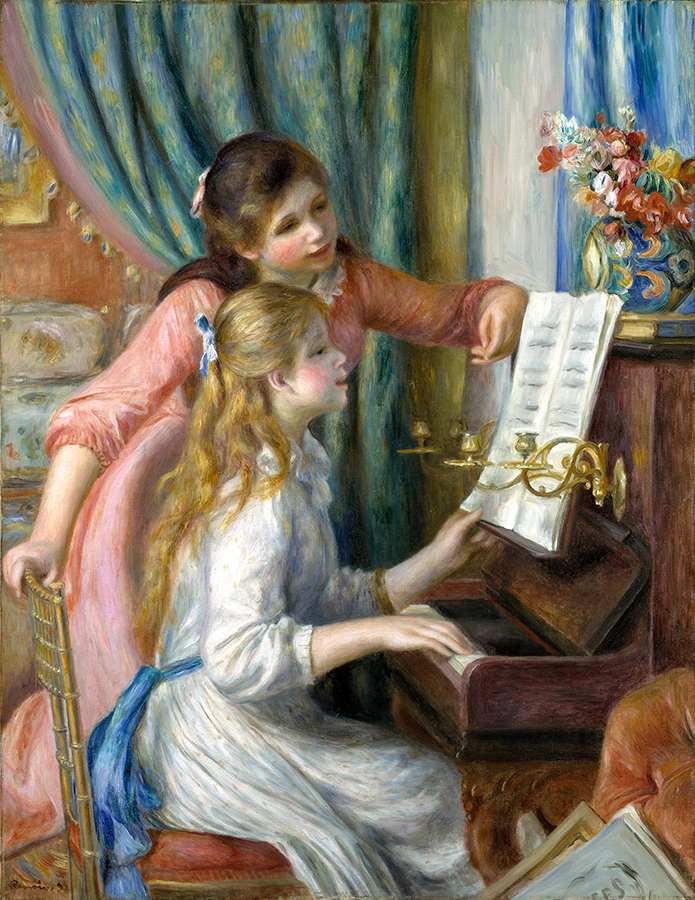 Две девочки за фортепиано