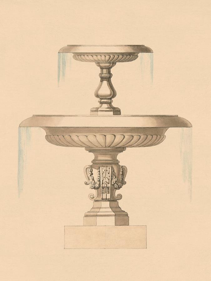 Эскиз фонтана с двумя чашами